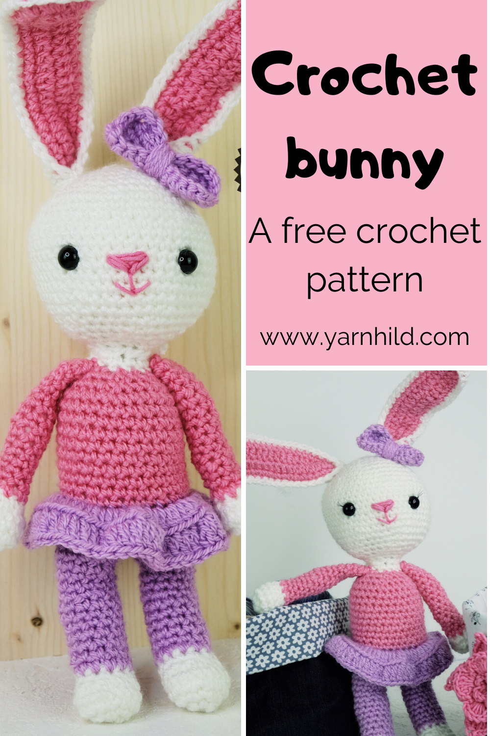 Party animals - crochet bunny Lissy - A free crochet pattern