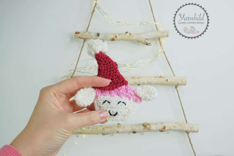 Crochet lamb ornament