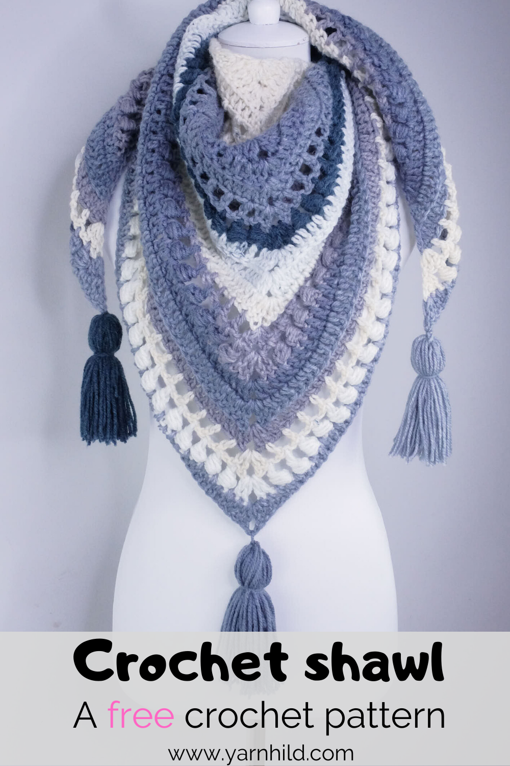 How to crochet a shawl - The Pearl Shawl - Easy and quick to make!
