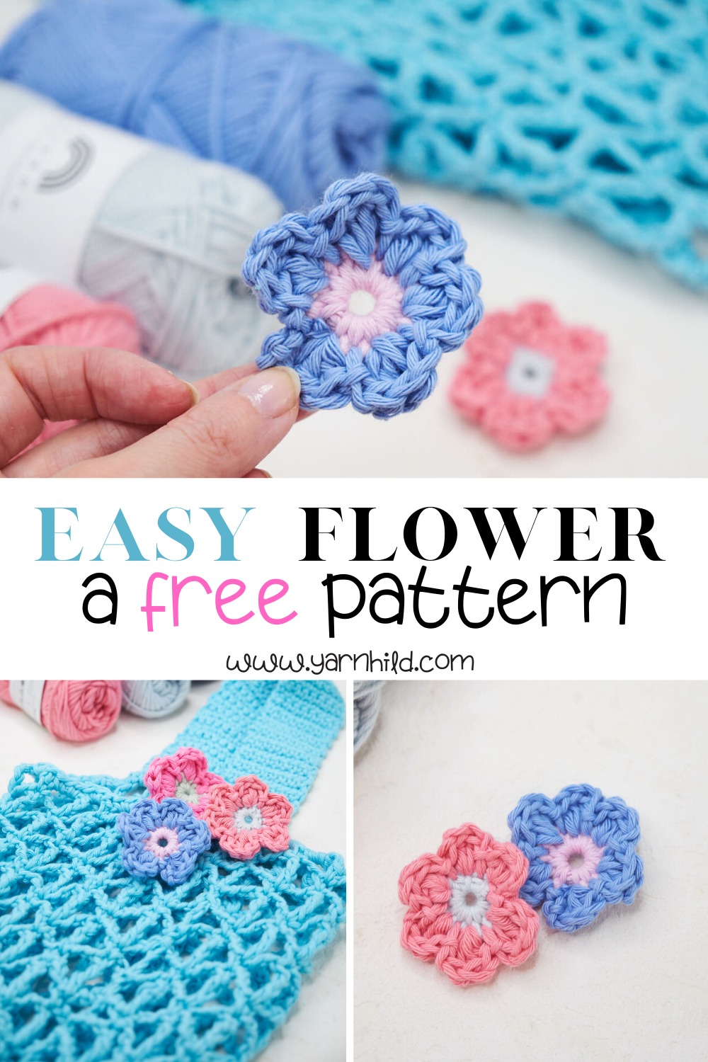 How to crochet an easy flower - free pattern and video tutorial