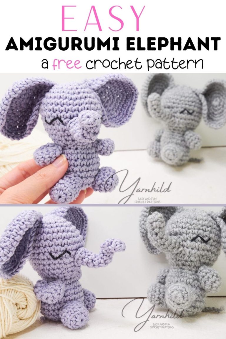 How to crochet an elephant — Easy and free amigurumi elephant pattern.