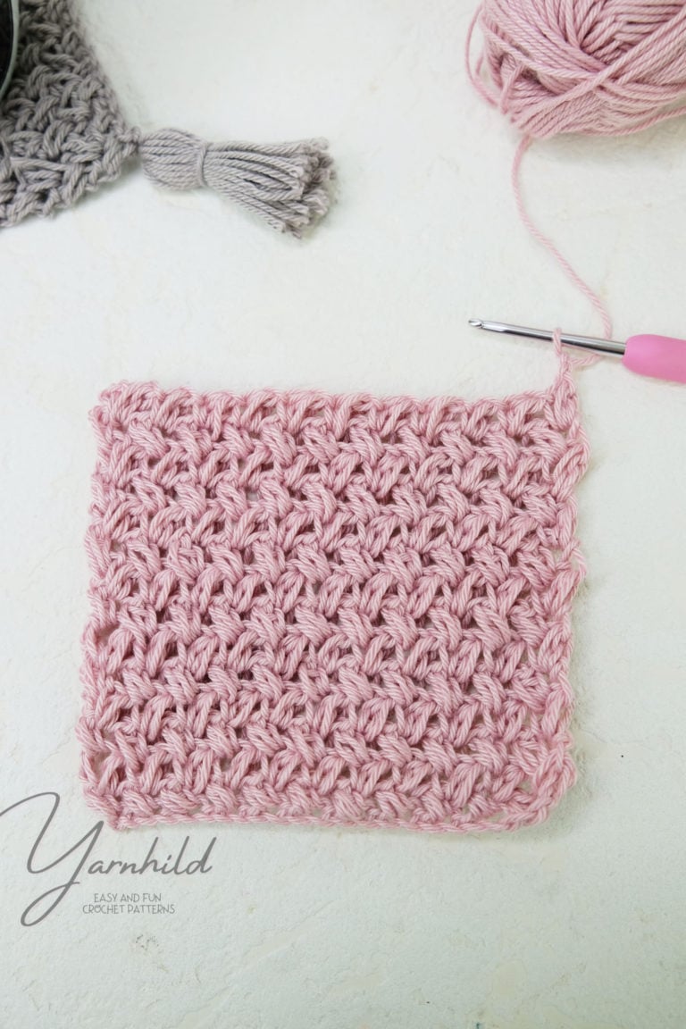 How to crochet the mini bean stitch