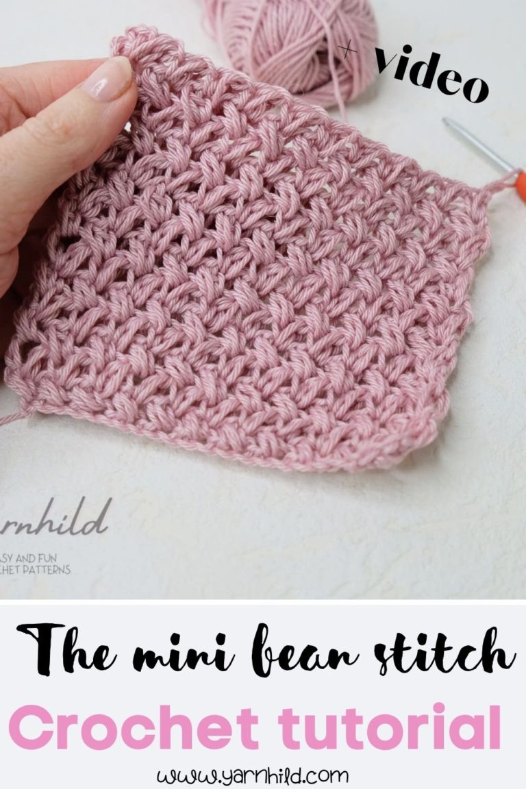 How To Crochet The Mini Bean Stitch For Beginners   Mini Bean Stitch Crochet 1 768x1152 