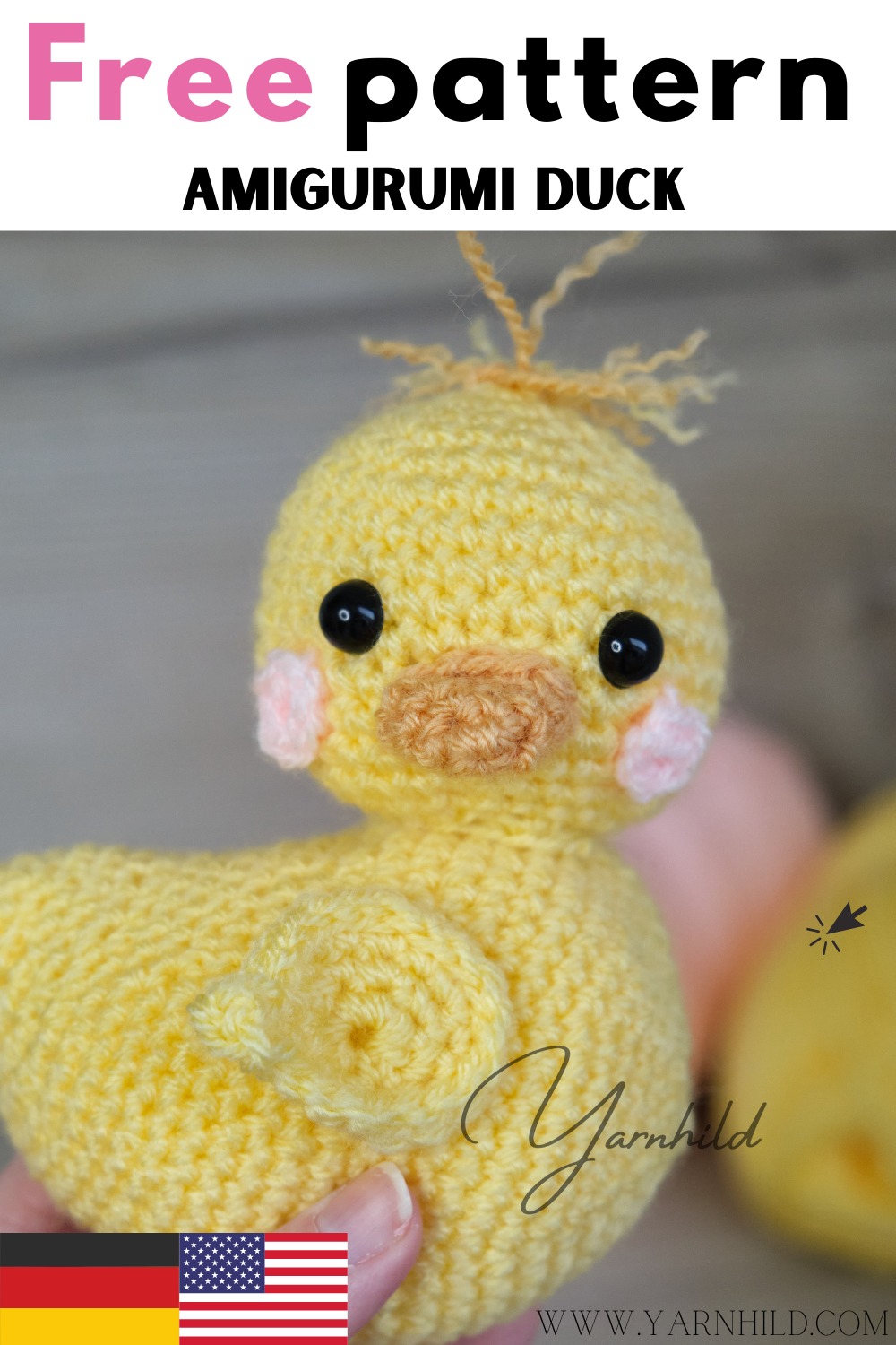 How to crochet a duck. Free crochet duck pattern in German and English.