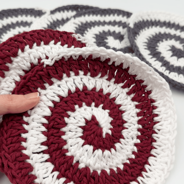 crochet spiral coaster