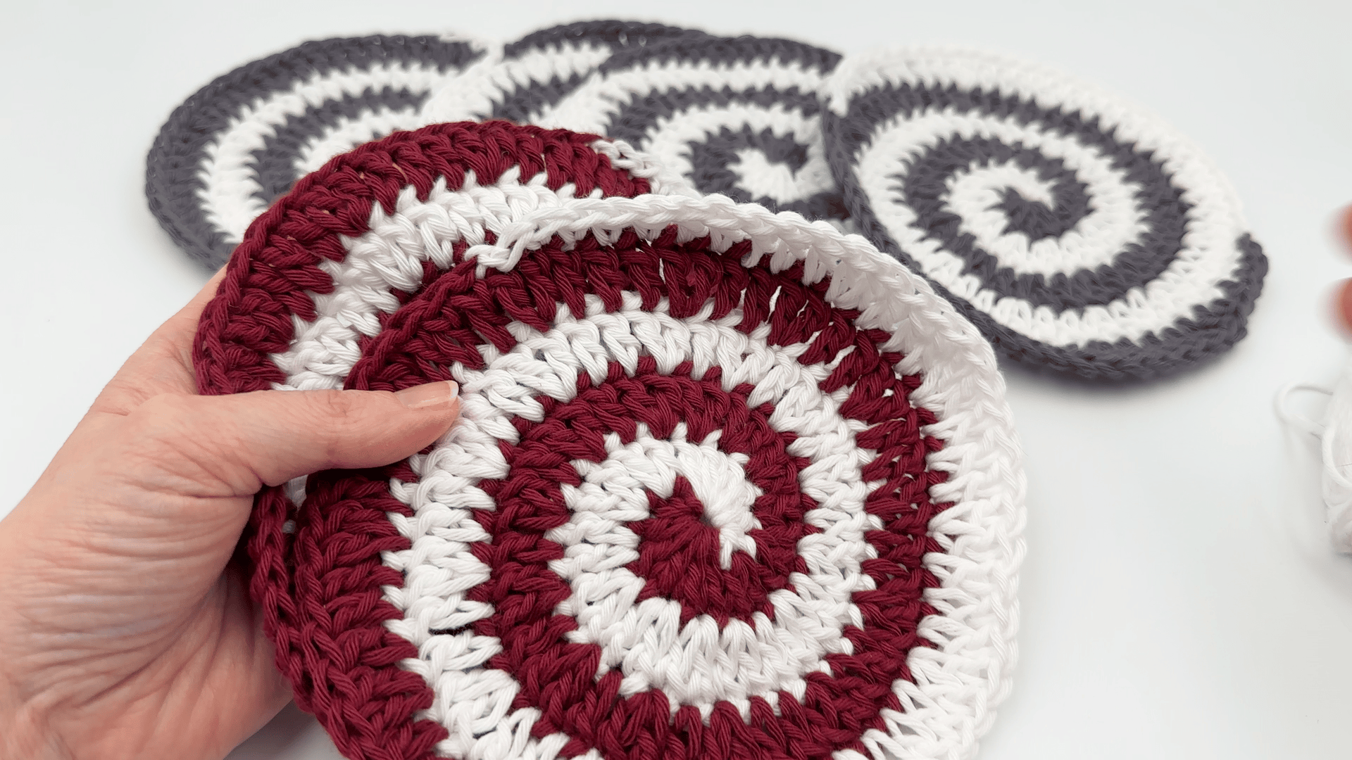 crochet spiral coaster