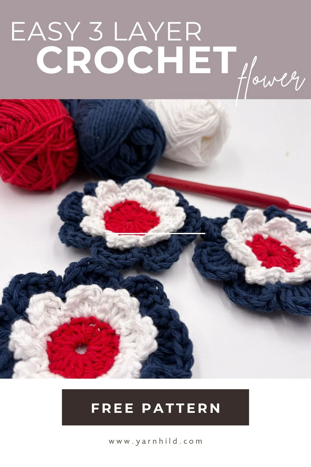 crochet 3 layer flower