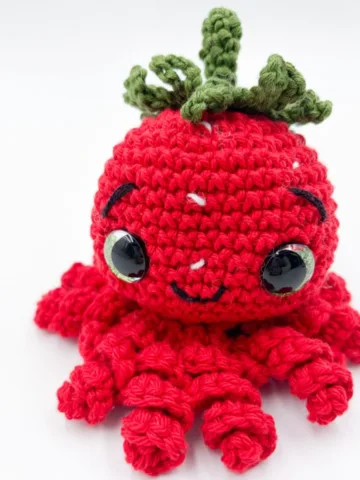 crochet strawberry octopus