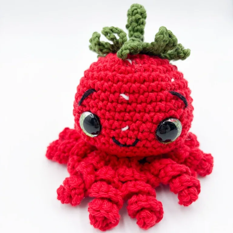 crochet strawberry octopus